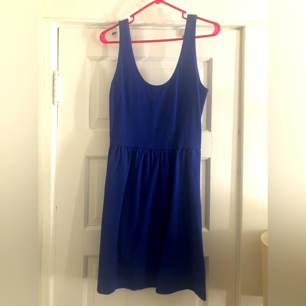 J. Crew deep blue, a line, casual sleeveless dress, size small.